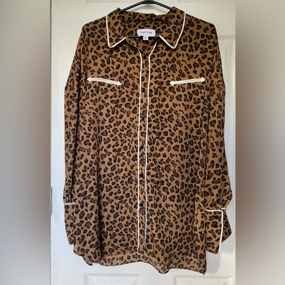 Western-Style Leopard-Print Blouse